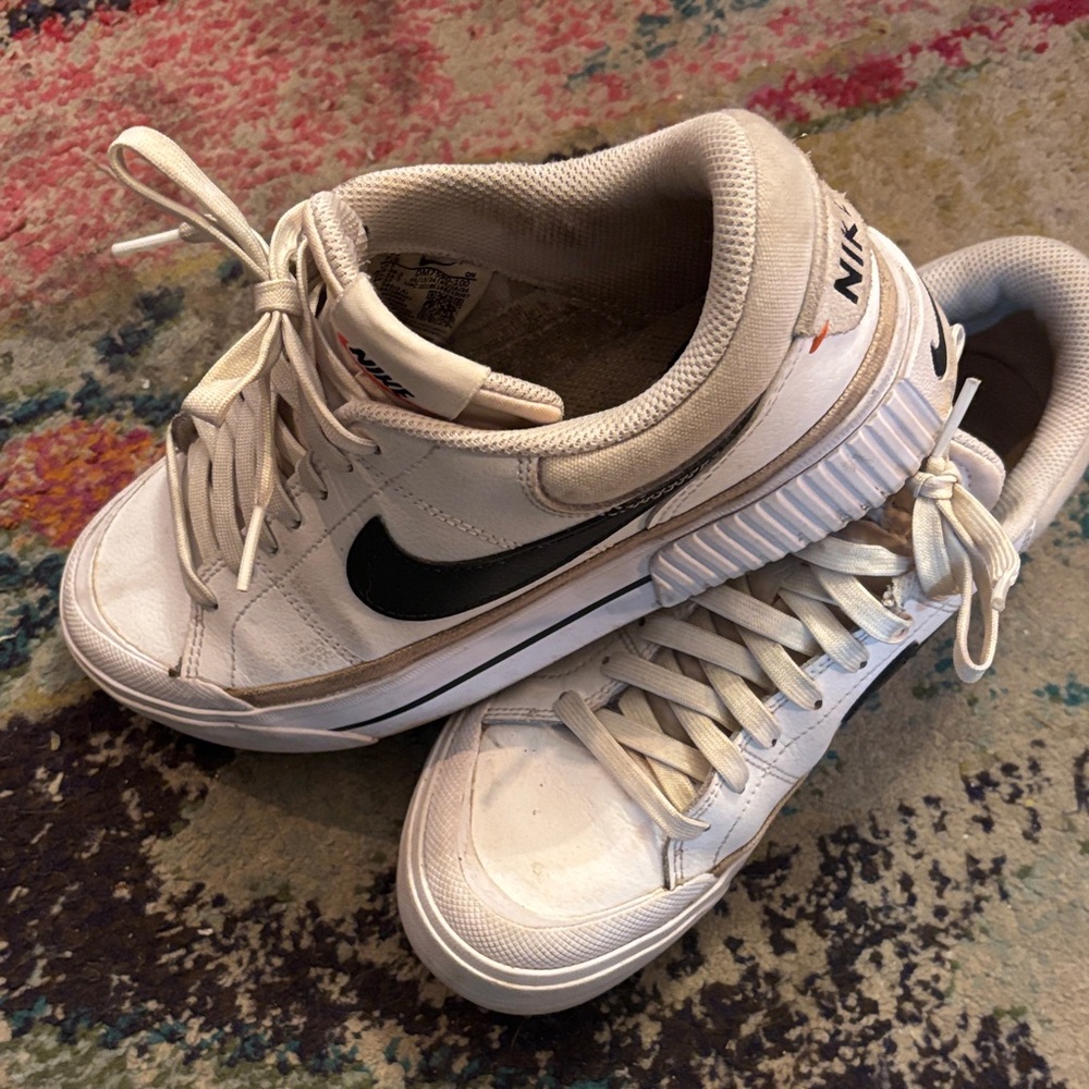 Nike White and Black High-Top Sneakers